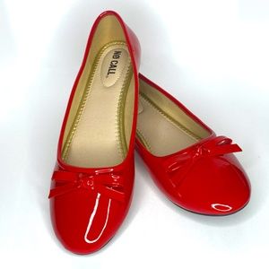 N0 Call Red Patent Bow Flats (New)